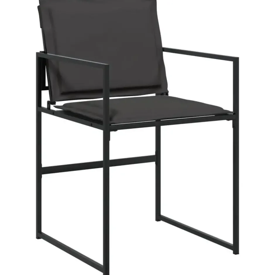 vidaXL - 9-delige inklapbaar Tuinset gris kussens -Zwart textileen - 220x107 cm