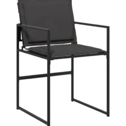 vidaXL - 7-delige inklapbaar Tuinset gris kussens -Zwart textileen - 165x107 cm