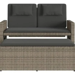 vidaXL - 2-delige Loungebanken Verstelbare met kussens - Grijs - 113x61x87 cm