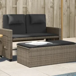 vidaXL - 2-delige Loungebanken Verstelbare met kussens - Grijs - 113x61x87 cm