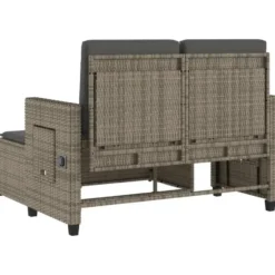 vidaXL - 2-delige Loungebanken Verstelbare met kussens - Grijs - 113x61x87 cm