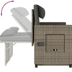 vidaXL - 2-delige Loungebanken Verstelbare met kussens - Grijs - 113x61x87 cm
