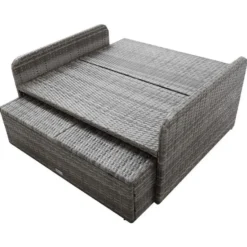 VIDAXL 2-delige Loungeset met kussens poly rattan grijs