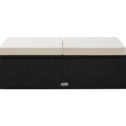 VIDAXL 2-delige Loungeset met kussens poly rattan zwart