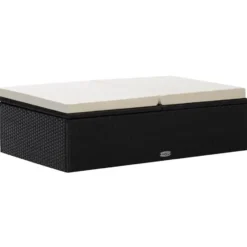 VIDAXL 2-delige Loungeset met kussens poly rattan zwart