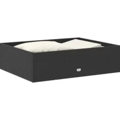 VIDAXL 2-delige Loungeset met kussens poly rattan zwart