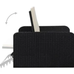 VIDAXL 2-delige Loungeset met kussens poly rattan zwart