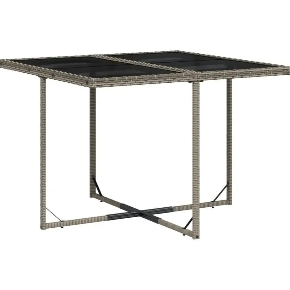 vidaXL - 5-delige Tuinset donkergrijs kussens - Grijs - PE rattan - 110x106 cm