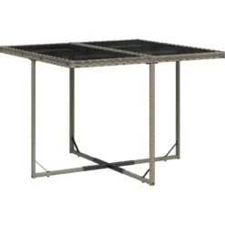 vidaXL - 5-delige Tuinset donkergrijs kussens - Grijs - PE rattan - 110x106 cm