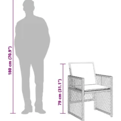 vidaXL - 5-delige Tuinset donkergrijs kussens - Grijs - PE rattan - 110x106 cm