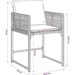 vidaXL - 5-delige Tuinset donkergrijs kussens - Grijs PE rattan - 110x106 cm