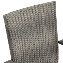 vidaXL - 5-delige Tuinset 4 fauteuils grijs stoelen - Poly rattan - 150x90 cm