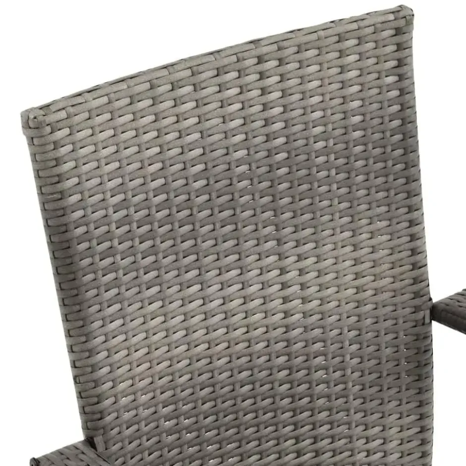vidaXL - 5-delige Tuinset 4 fauteuils grijs stoelen - Poly rattan - 150x90 cm