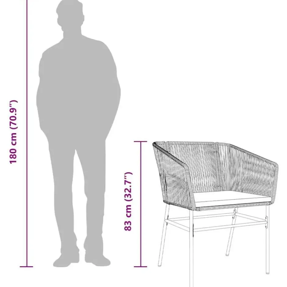 vidaXL - 5-delige Tuinset grijs kussens - Zwart PE rattan en staal - 140x70 cm