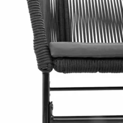 vidaXL - 5-delige Tuinset grijs kussens - Zwart PE rattan en staal - 140x70 cm