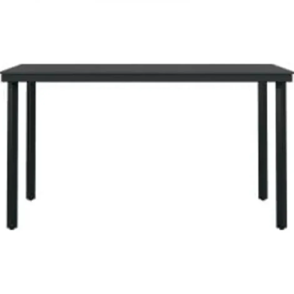vidaXL - 5-delige Tuinset met kussens & armsteun - Zwart poly rattan - 140x70 cm