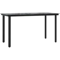 vidaXL - 9-delige Tuinset met kussens - Grijs - PE-rattan en glas - 200x80 cm
