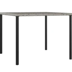 vidaXL - 6-delige Tuinset met kussens 4 krukken - Grijs - PE-rattan - 90x90 cm