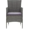vidaXL - 7-delige Tuinset met kussens - Grijs - Poly rattan en HKC - 185x90 cm