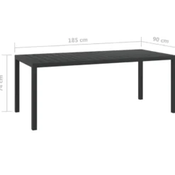 vidaXL - 7-delige Tuinset met kussens - Grijs - Poly rattan en HKC - 185x90 cm