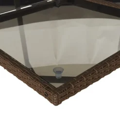 vidaXL - 5-delige Tuinset wit kussens - Bruin poly rattan en staal - 110x106 cm