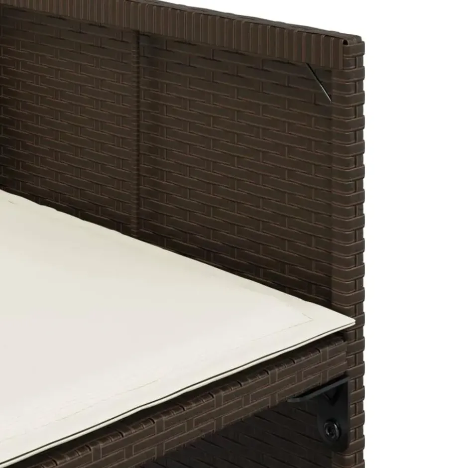 vidaXL - 5-delige Tuinset wit kussens - Bruin poly rattan en staal - 110x106 cm