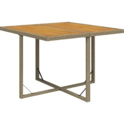 vidaXL - 5-delige Tuinset wit kussens - Beige poly rattan en glas - 109x107 cm