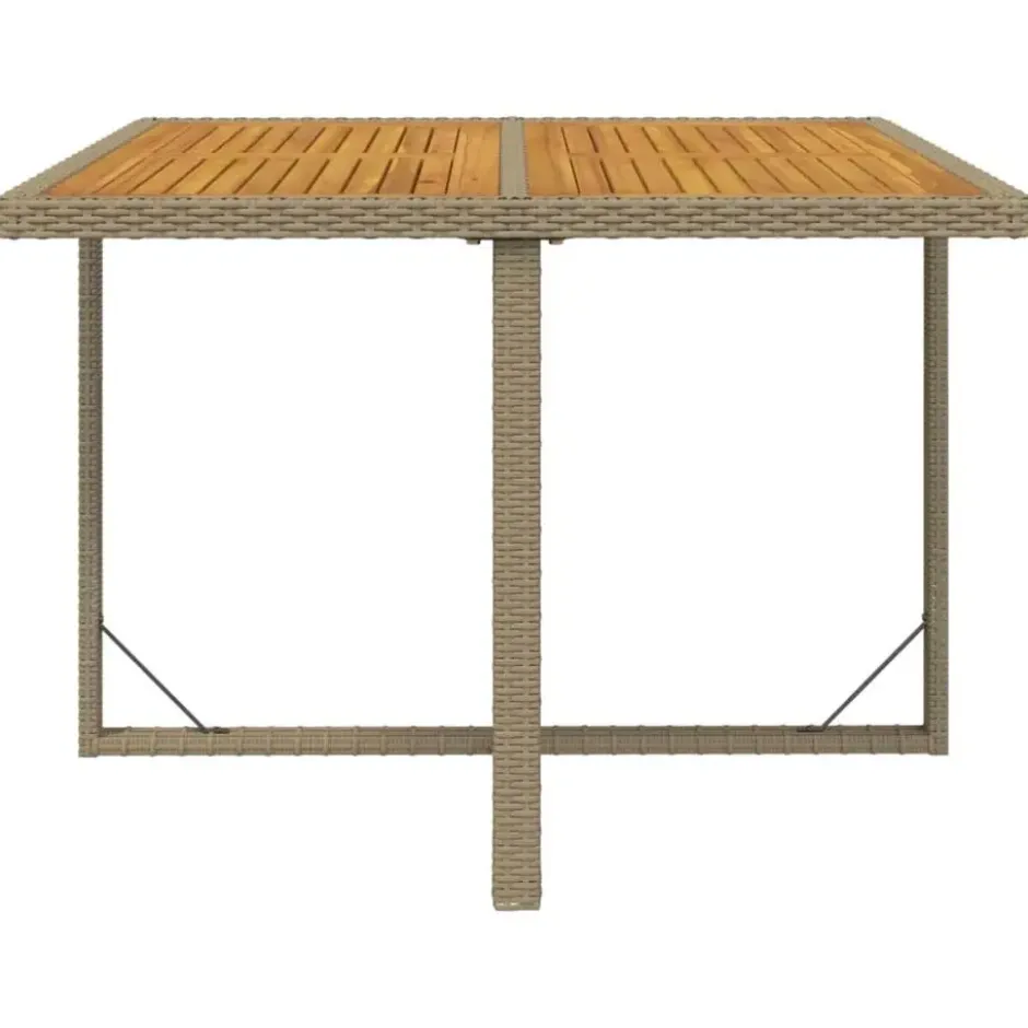 vidaXL - 5-delige Tuinset wit kussens - Beige poly rattan en glas - 109x107 cm