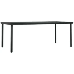 vidaXL - 9-delige Tuinset - Zwart PVC rattan en staal - 200x100 cm
