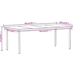 vidaXL - 9-delige Tuinset - Zwart PVC rattan en staal - 200x100 cm
