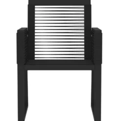 vidaXL - 5-delige Tuinset - Zwart PVC rattan en staal - 80x80 cm