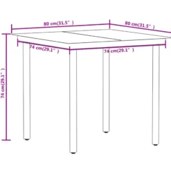 vidaXL - 5-delige Tuinset - Zwart PVC rattan en staal - 80x80 cm