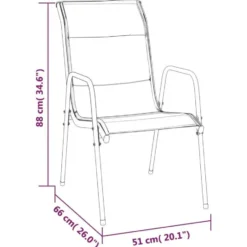 vidaXL - 7-delige Tuinset - Zwart - Textileen met voering en staal - 140x70 cm