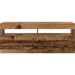 vidaXL - 3-delige TV-meubel - LED-verlichting - Oud hout - 300x35x40 cm