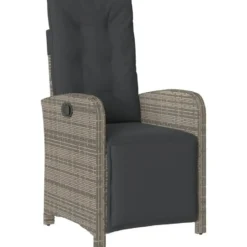 vidaXL - 5-delige verstelbare Tuinset - 2+2+1 - Grijs - PE rattan - 160x80 cm