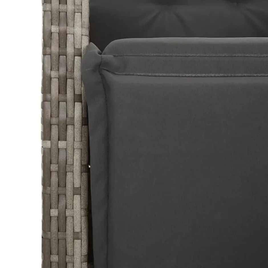 vidaXL - 5-delige verstelbare Tuinset - 2+2+1 - Grijs - PE rattan - 160x80 cm