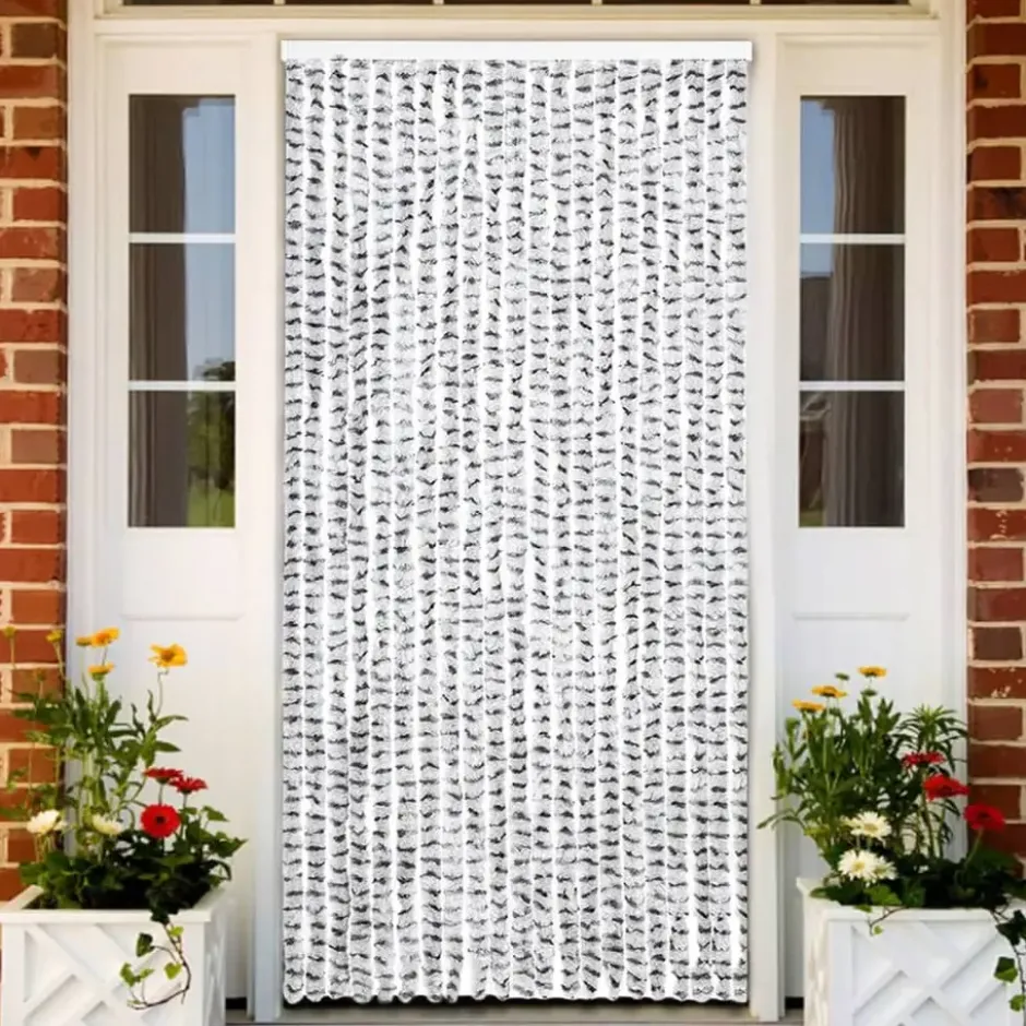 vidaXL - Deurgordijn - Grijs - Polypropyleen - 90 x 220 cm