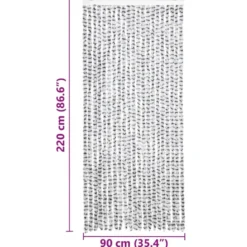 vidaXL - Deurgordijn - Grijs - Polypropyleen - 90 x 220 cm