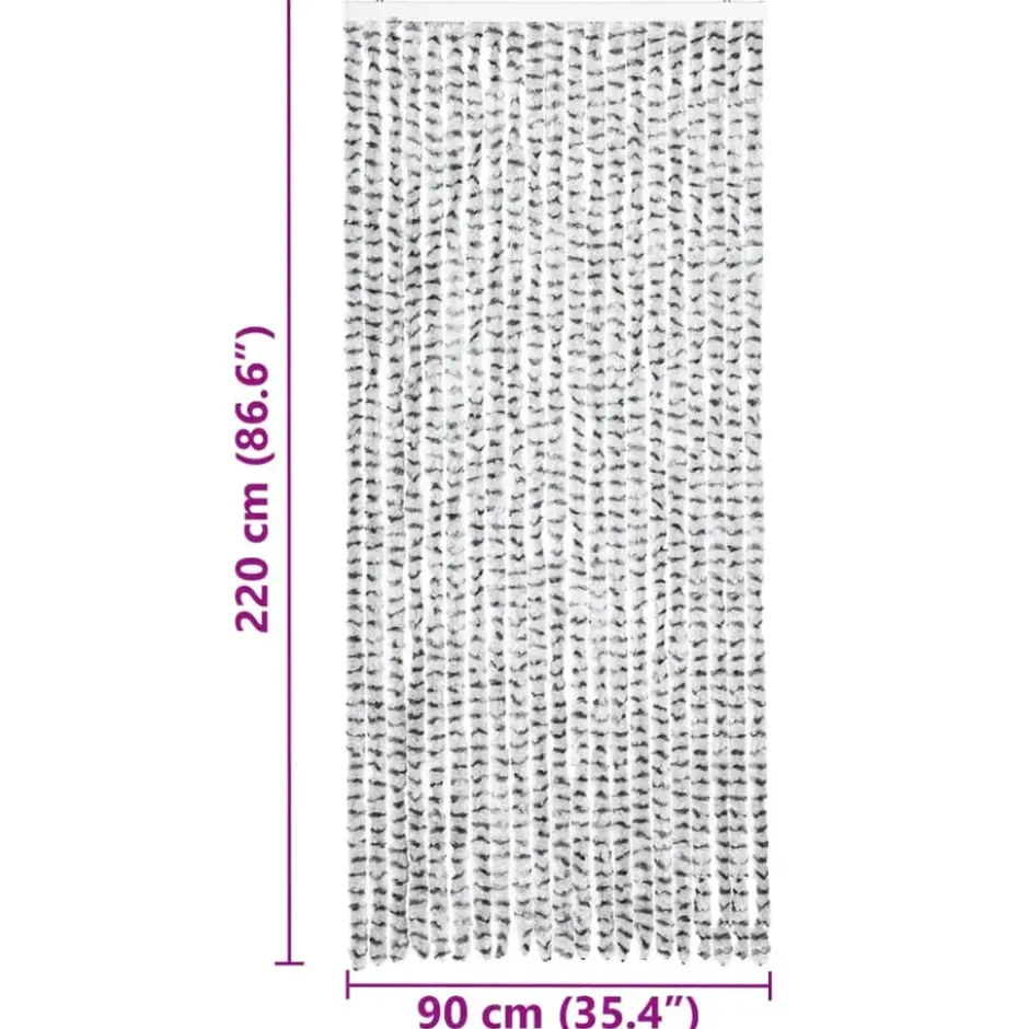 vidaXL - Deurgordijn - Grijs - Polypropyleen - 90 x 220 cm