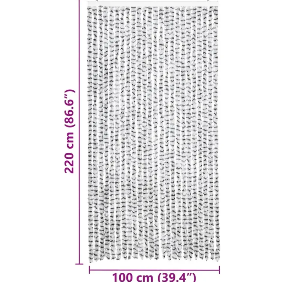 vidaXL - Deurgordijn - Grijs - Polypropyleen - 100 x 220 cm