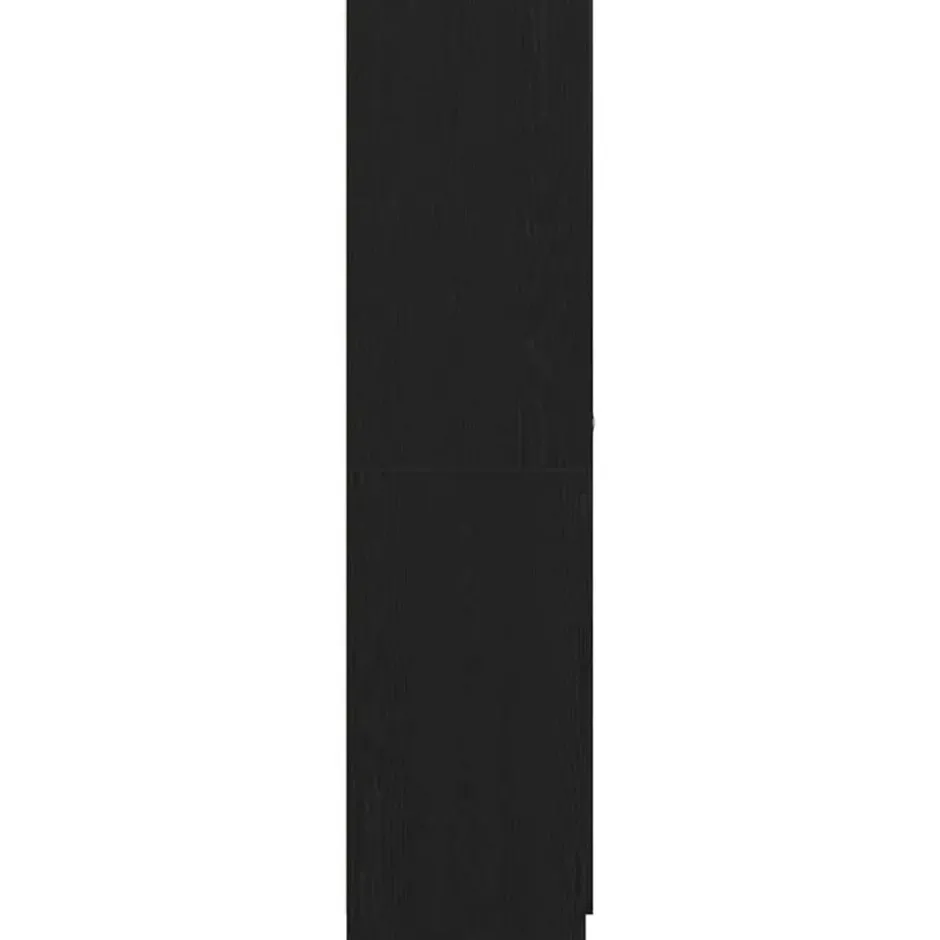 vidaXL - 2-deurs Kledingkast - Bewerkt hout - Zwart - 90x52x200 cm