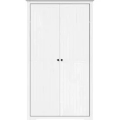vidaXL - 2-deurs Kledingkast BODO - Massief grenenhout - Wit - 99x53.5x173 cm