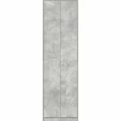 vidaXL - 2-deurs Kledingkast met planken - Hout - Betongrijs - 55x25x189 cm