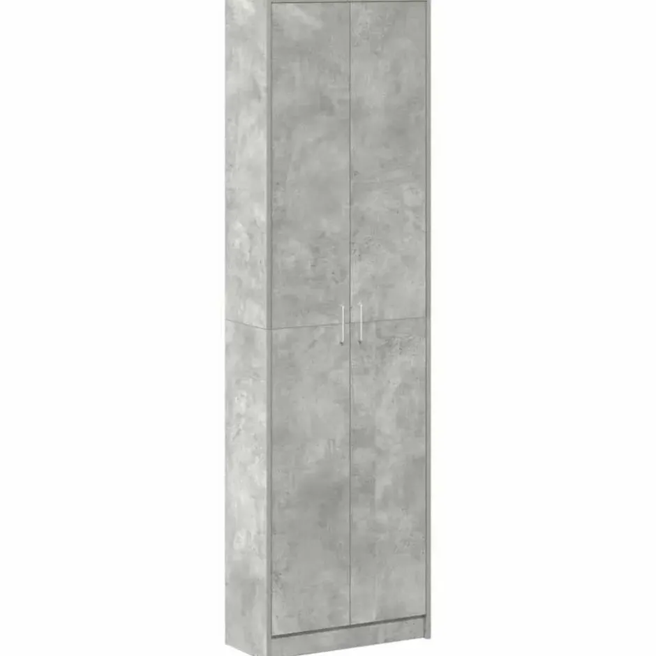 vidaXL - 2-deurs Kledingkast met planken - Hout - Betongrijs - 55x25x189 cm