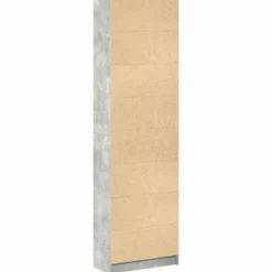 vidaXL - 2-deurs Kledingkast met planken - Hout - Betongrijs - 55x25x189 cm