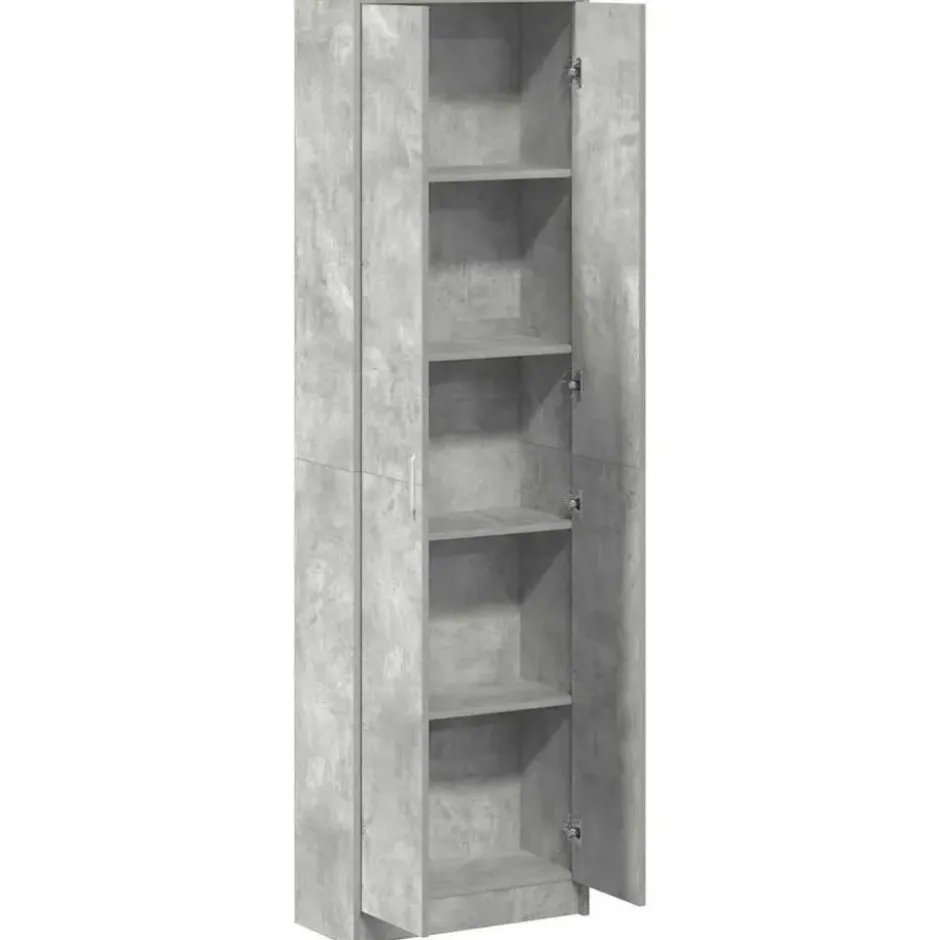 vidaXL - 2-deurs Kledingkast met planken - Hout - Betongrijs - 55x25x189 cm