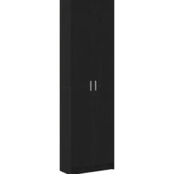 vidaXL - 2-deurs Kledingkast met planken - Hout - Zwart eiken - 55x25x189 cm
