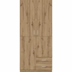 vidaXL - 2-deurs Kledingkast met 2 lades - Hout - artisan eiken - 80x52x180 cm
