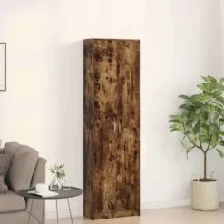 vidaXL - 2-deurs Kledingkast met planken - Hout - Gerookt eiken - 55x25x189 cm