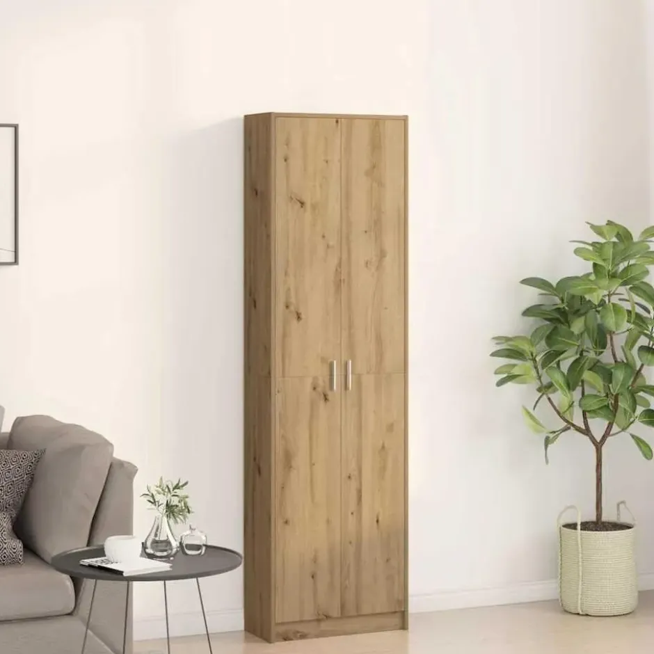 vidaXL - 2-deurs Kledingkast met planken - Hout - Artisan eiken - 55x25x189 cm